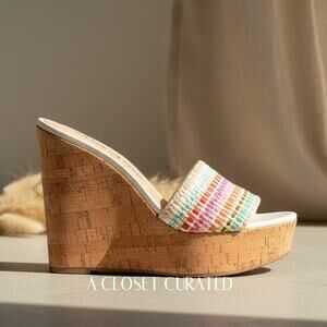 Veronica Beard Dali Wedge Sandal New Without Box 9.5